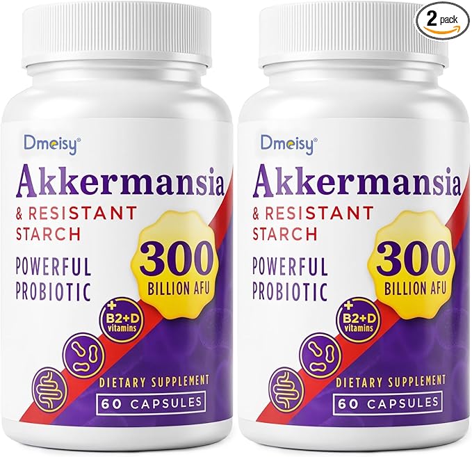 Akkermansia Supplement - 300 Billion AFU Akkermansia Muciniphila, Akkermansia Probiotic for Women & Men, for Boost, Digestive, Gut, Immunity, Enhances Gut Lining Function & Intestinal Walls, 120 Count