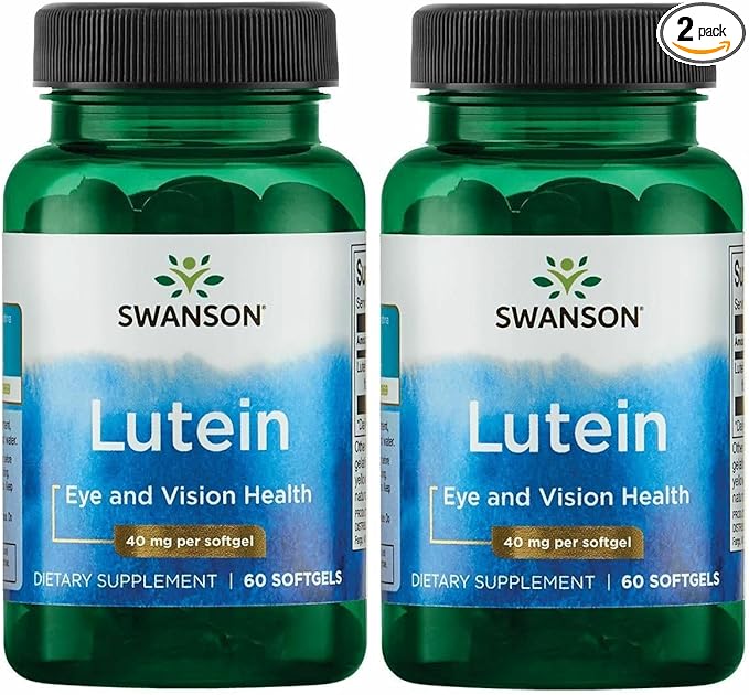 Swanson Lutein Eye Vision Retina Macula Health Supplement 40 mg 60 Softgels Sgels (2 Pack)