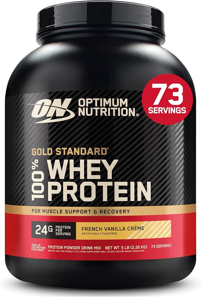 Optimum Nutrition Gold Standard 100% Whey Protein Powder, French Vanilla Crème, 5 Pound (Packaging May Vary)