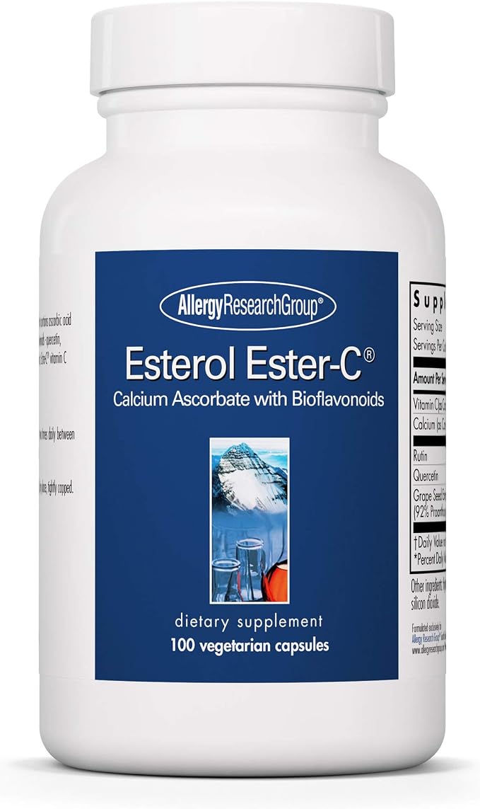 Allergy Research Group Esterol Ester C - Delivers 1.35 g Vitamin C - Buffered Vitamin C with Bioflavonoids & Quercetin - Immune & Antioxidant Support - 100 Servings - 100 Capsules