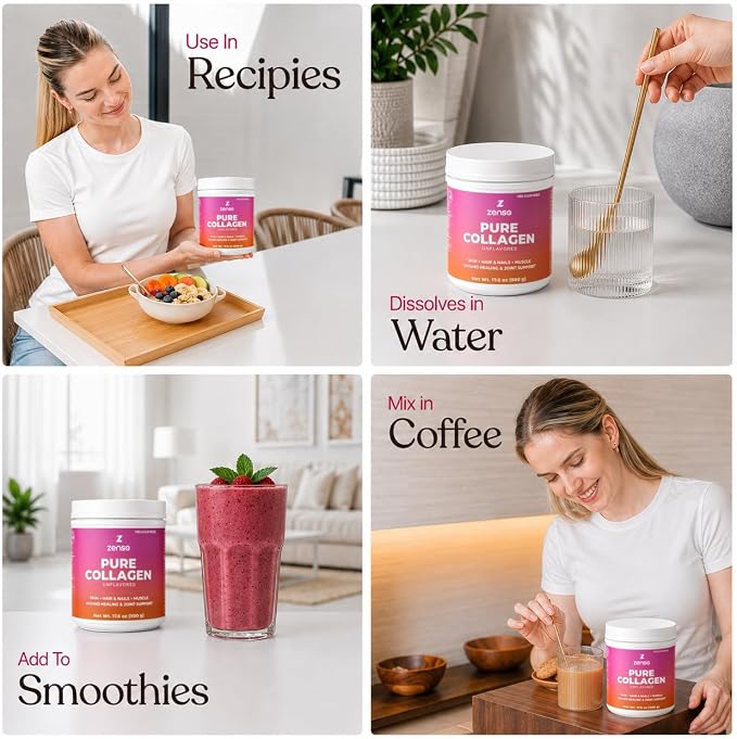 Hydrolyzed Collagen Powder for Women & Men – Organic Type I & III Bovine Collagen Peptides, High Protein – For Bone Strength, Joint Support, Healthy Hair & Glowing Skin - Colágeno Hidrolizado (500 g)