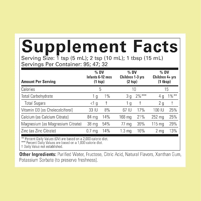 ChildLife Essentials Liquid Calcium Supplement for Kids - Baby Calcium with Magnesium, Zinc, and Vitamin D3 - Orange Flavor, 16 fl oz (3 Pack)