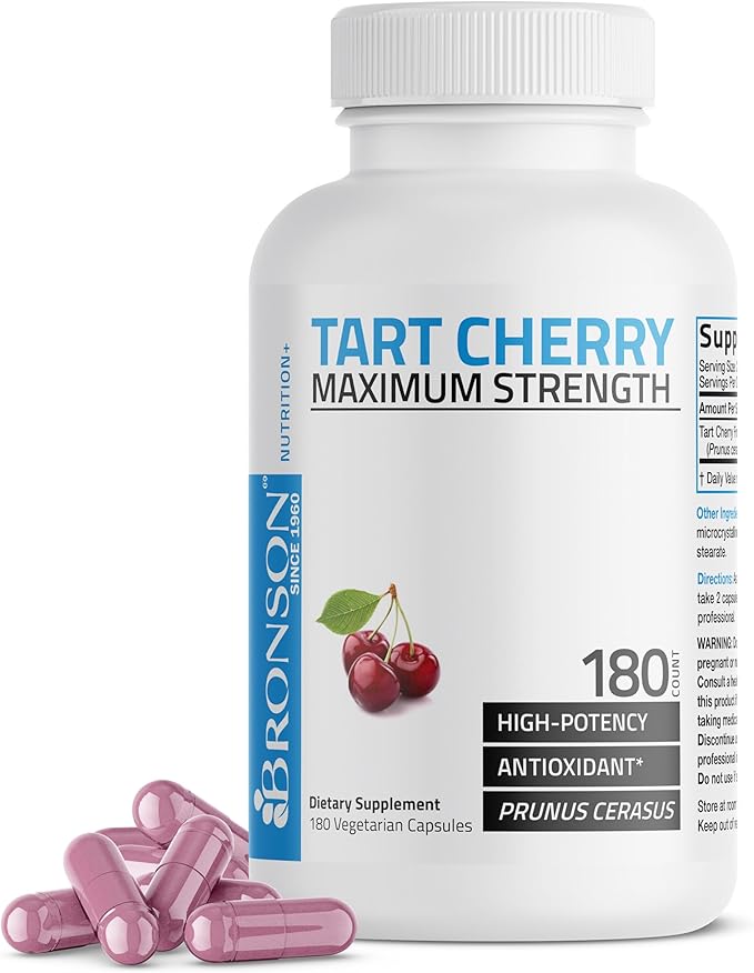 Bronson Tart Cherry Maximum Strength, 180 Vegetarian Capsules (90 Servings)
