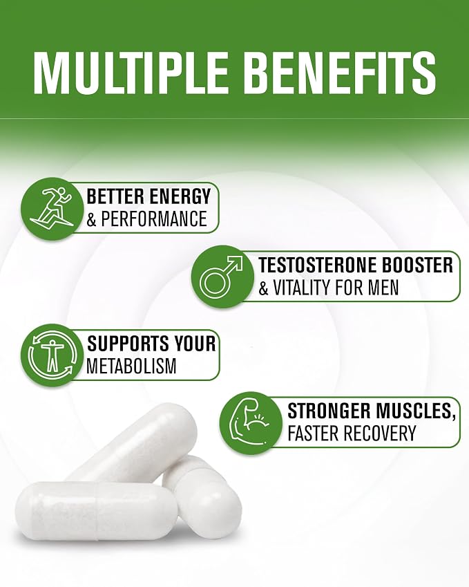 NaturalSlim Natural Testosterone Booster for Men - Male Enhancing Supplement with Ginkgo Biloba, L Arginine, Zinc, Vitamin B3, & Testofen for Energy, Muscle Builder & Metabolism - 180 Capsules