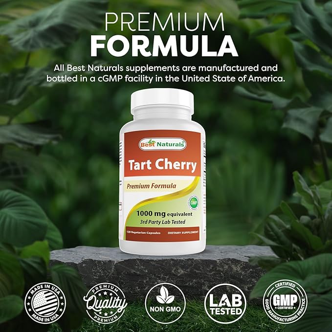 Best Naturals Tart Cherry Extract 1000 mg 120 Capsules (120 Count (Pack of 3))