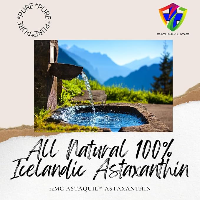 BioImmune 2 Pack Triple Strength AstaQuil™ Astaxanthin 12mg Enhanced Absorption, 120 Softgels w/Organic Coconut Oil. Powerful Antioxidant for Eye, Joint & Heart Health