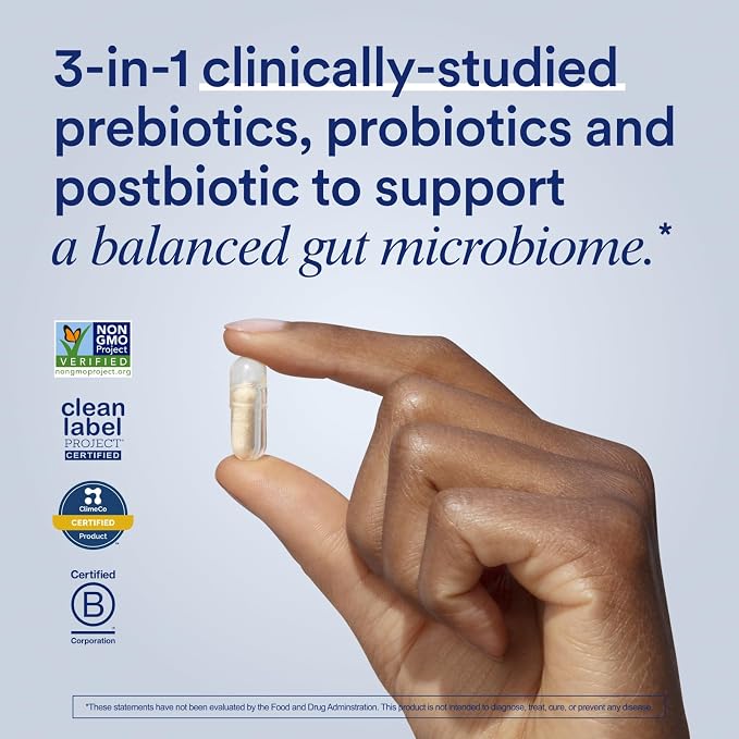 Ritual Synbiotic - Complete 3-in-1 Probiotic, Prebiotic, Postbiotic** - for Women and Men - to Support Gut, Digestive Health, Regularity, Bloating** - Vegan - One Daily Capsule - Mint - 30 Servings