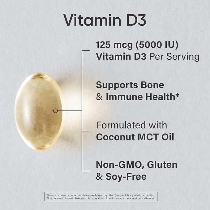 Sports Research Vitamin D3 5000 IU with Coconut MCT Oil - Extra Strength Vitamin D Supplement - Non-GMO Verified, Gluten & Soy Free – 125mcg, 30 Liquid Softgels (Pack of 2)
