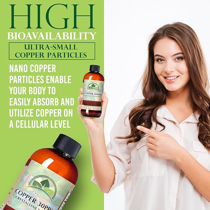 Organa Pure Crystalline Liquid Copper Supplement - 30 PPM - Colloidal Minerals