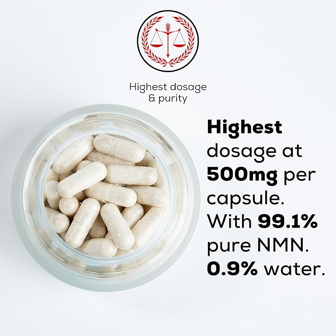 NMN Supplement – 500mg Extraordinary NMN per Capsule | Advanced NAD⁺ Support | Vegan, German-Made, Swiss-Tested | Promotes Longevity, Vitality & Brain Health | Vegan, Non-GMO | 60 Capsules, 1 Bottle
