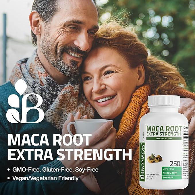 Bronson Maca Root Extra Lepidium Meyenii, Non-GMO, 250 Vegetarian Capsules