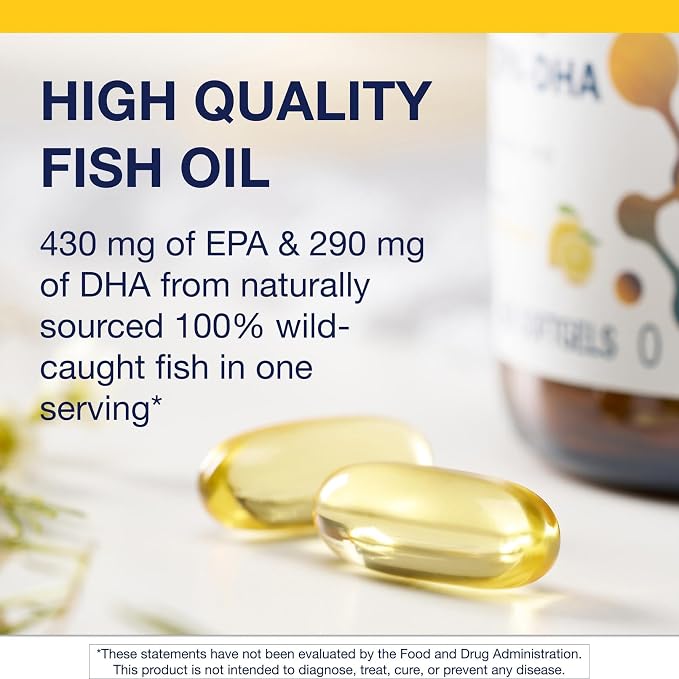 Metagenics OmegaGenics Fish Oil EPA-DHA 720 mg - High Potency Omega-3 Supplement* - Supports Heart, Joint, Brain & Immune Health* - Sustainably Sourced, Purity-Tested Fish Oil - 60 Softgels