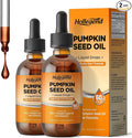 Pumpkin Seed Oil - DHT Blocker for Men Women Hair Growth, Organic Pumpkin Seed Extract with Saw Palmetto for Prostate & Urinary Health, Cold Pressed Supplements Liquid Drops, Lemon, Vegan, 4 Fl Oz