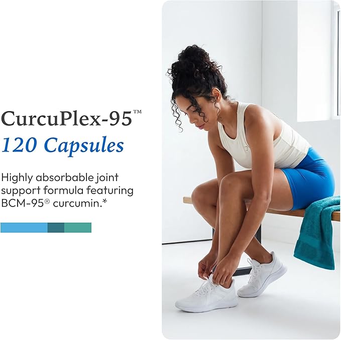 XYMOGEN CurcuPlex-95 - Turmeric Curcumin Supplement for Daily Brain Support* - Enhanced Bioavailability - Non-GMO, Gluten-Free, Vegan - 120 Capsules