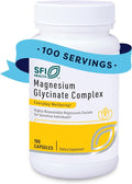 Klaire Labs SFI Health Magnesium Glycinate Complex - Chelated Magnesium Blend for Optimal Absorption - Supports Healthy Bones, Muscles & Energy Levels - Gentle on Digestion (100 Capsules)