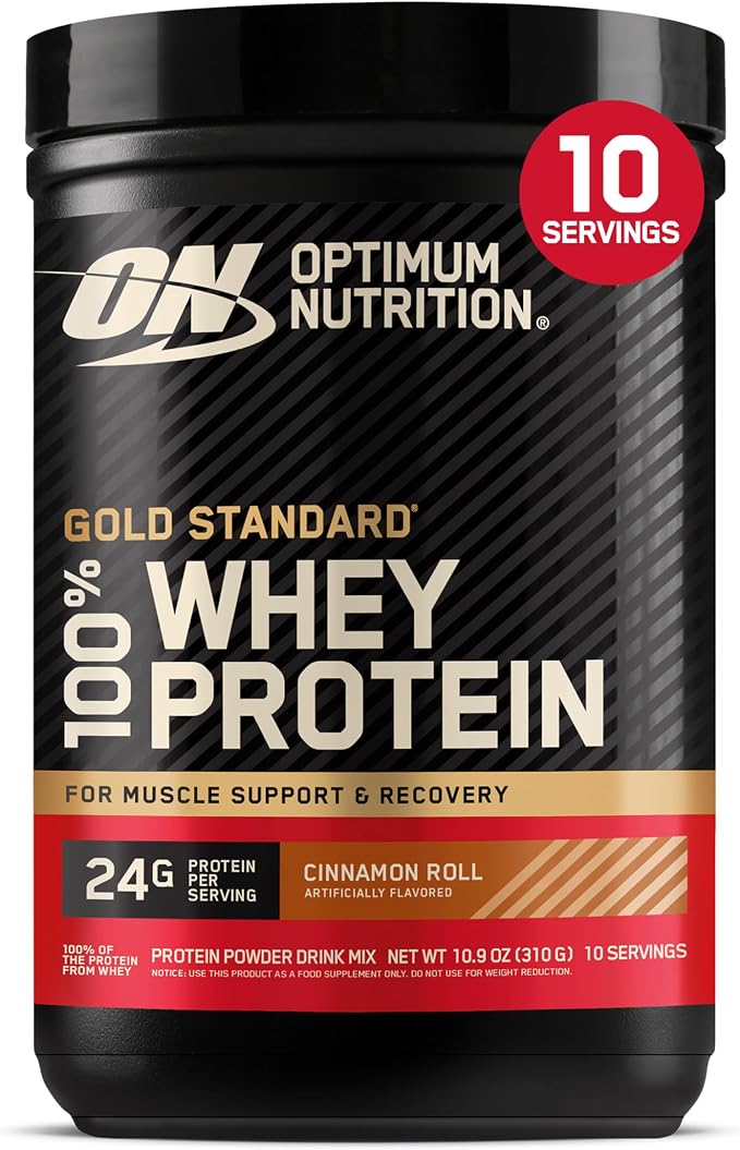 Optimum Nutrition Gold Standard 100% Whey Protein Powder, Cinnamon Roll, 0.68 Pound (Pack of 1)