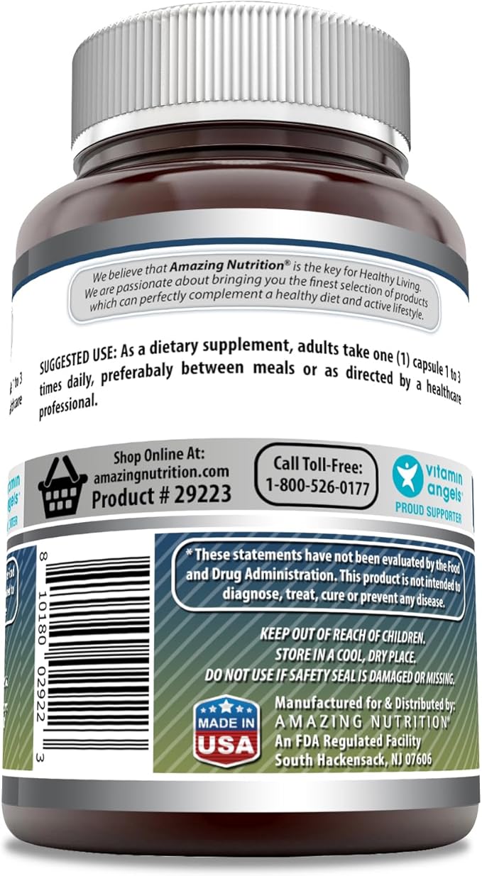 Amazing Formulas L-Glutamine Amino Acid Supplement | 500 Mg | Capsules | Non-GMO | Gluten-Free | Made in USA (1 Pack | 120 Count)
