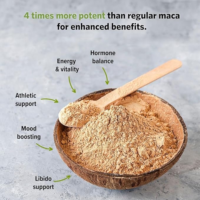 Sunfood Organic Maca Extreme - Maca Root Powder, Maca Powder Organic, Maca Supplement for Men & Women with Adaptogens, Peruvian, Raw, Vegan, Premium Maca Powder - 8 Oz Bag