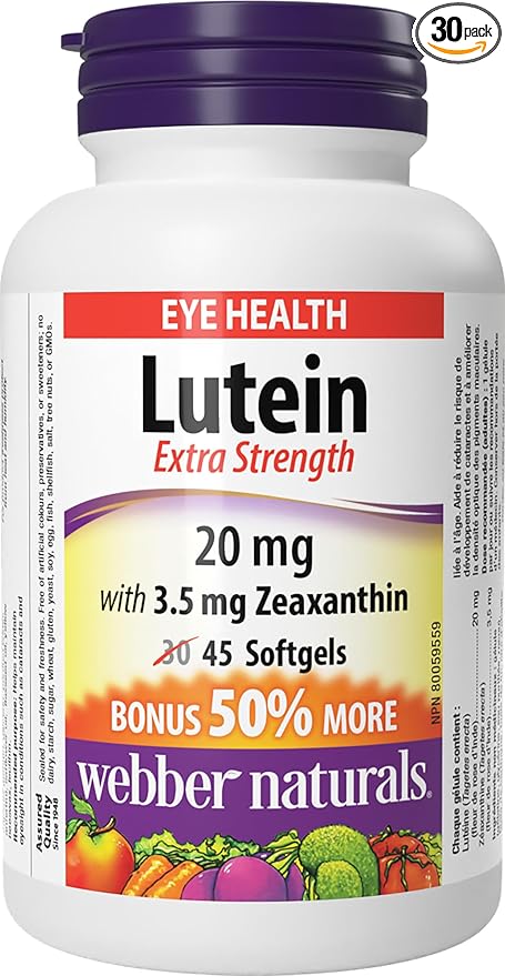 Webber Naturals Extra Strength Lutein with Zeaxanthin Softgel