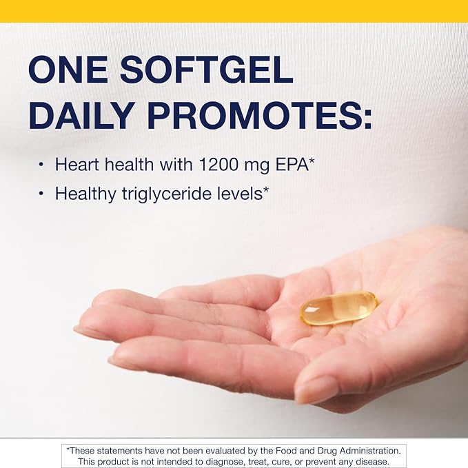 Metagenics OmegaGenics Fish Oil EPA 1200 - High Potency Omega-3 Supplement - Supports Heart, Brain & Immune Health* - Sustainably Sourced, Burpless Formula - Non-GMO, Gluten-Free - 90 Softgels