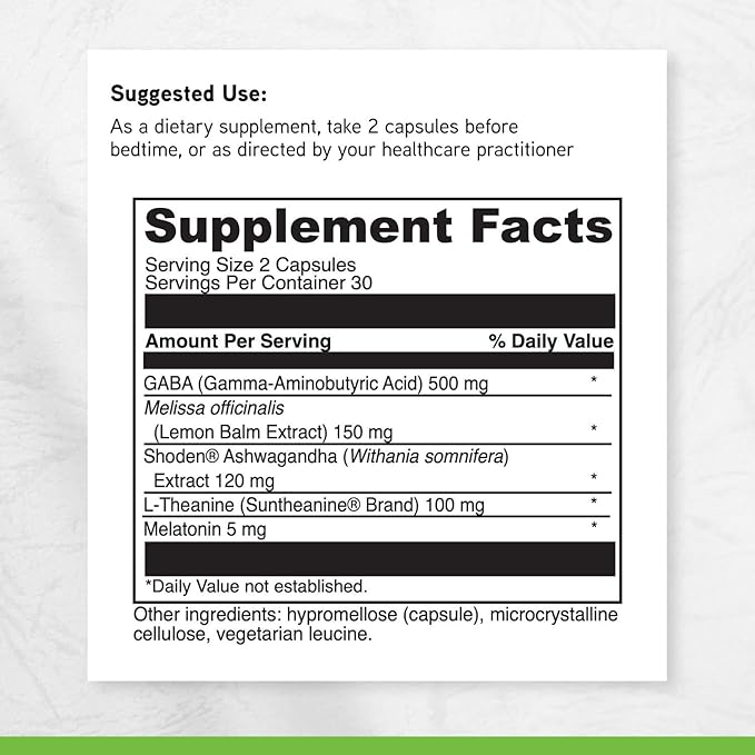 DAVINCI Labs Sleep Complete - Dietary Supplement to Support Healthy Sleeping Habits, Relaxation and Sleep* - with Melatonin, Lemon, Ashwagandha and L-Theanine - Gluten-Free - 60 Vegetarian Capsules