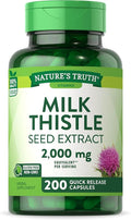 Nature's Truth Milk Thistle Supplement | 200 Capsules | Non-GMO and Gluten Free Seed Extract | Silymarin Marianum