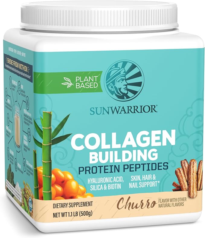 Vegan Collagen Protein Powder for Women Silica Plant Based Collagen Powder Churro Flavor with Vegan Hair Skin and Nails Vitamins Non-GMO No Added Sugar Soy Dairy & Gluten Free (Churro, 20 Servings)