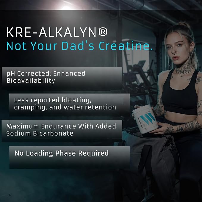 Swolverine Kre-Alkalyn Creatine Powder – pH-Buffered Creatine with Sodium Bicarbonate, No Loading Phase, Supports Strength, Power & High-Intensity Performance, 30 Servings, Unflavored