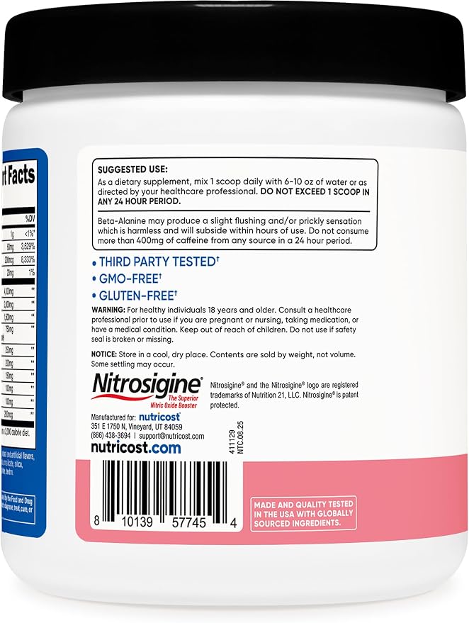 Nutricost Pre-Workout Powder (Watermelon Candy) 30 Servings - GMO-Free, Gluten-Free, Vegetarian