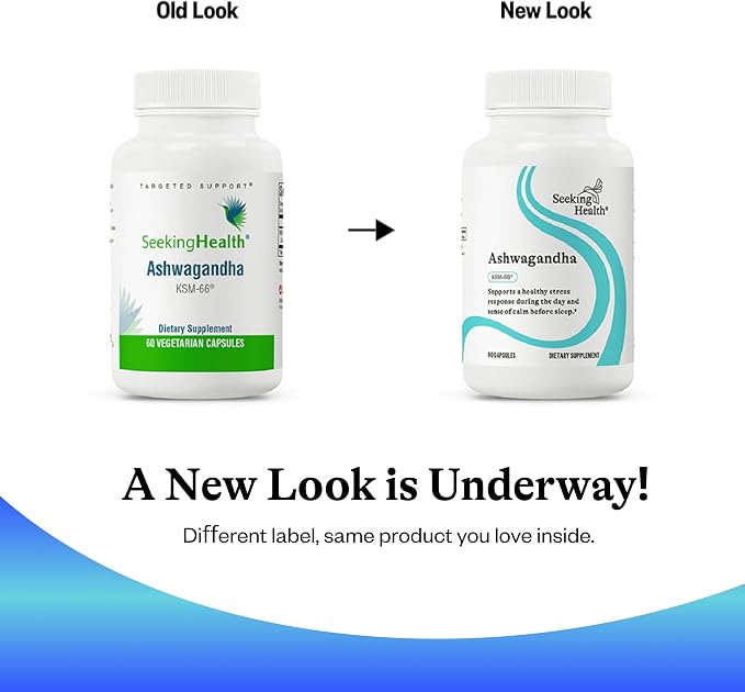 Seeking Health Ashwagandha - Adrenal Support Supplement with Powerful Adaptogen Formula - Support Immune Health & Concentration with Ashwagandha Supplement - 467 mg, 60 Capsules