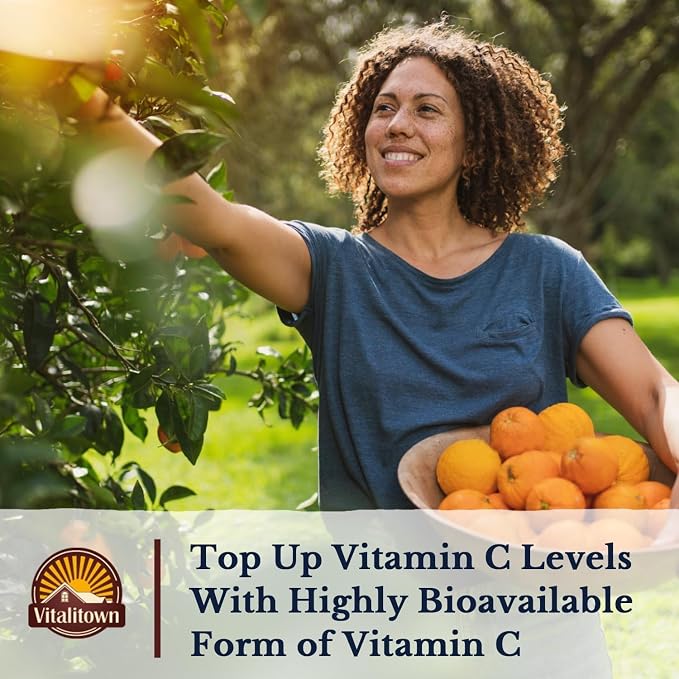 Vitalitown Vitamin C Complex 1000mg with Rose HIPS, Bioflavonoids, Turmeric & Echinacea, Daily Immune Support, Collagen Booster & Powerful Antioxidant, Vegan, 180 Tablets