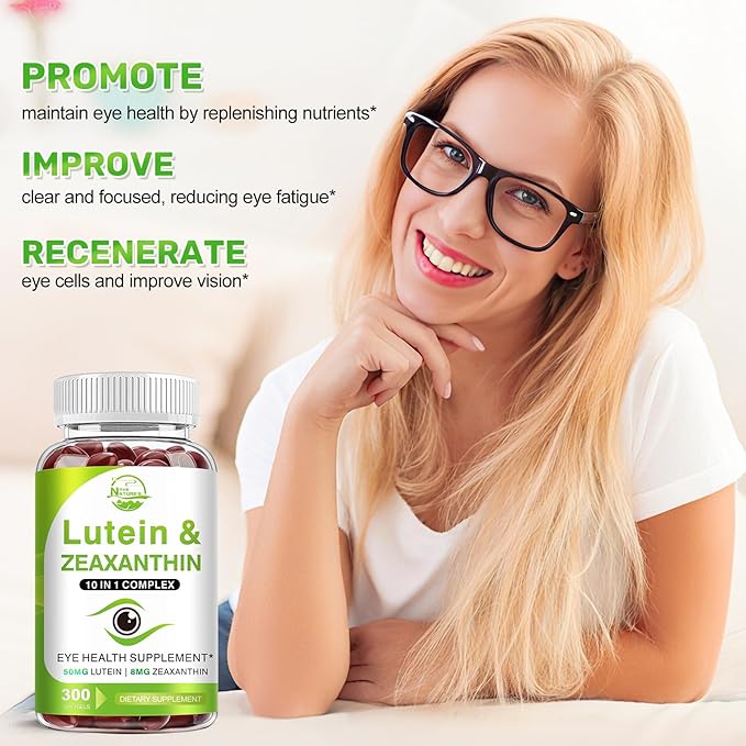 Lutein and Zeaxanthin Supplements, Eye Vitamin & Mineral Supplement, Multivitamin for Vision & Ocular Health with Omega-3, Protect and Enhance Your Eye Health Completely, 300 Softgels