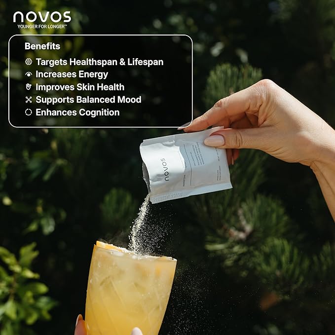 Novos Core Unflavored + Boost NMN – Pure Longevity Stack | NMN Capsules & Unflavored Drink Mix for Cellular Repair, Energy & DNA Support