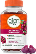 Align Probiotic, Women's Dualbiotic, Womens Probiotic Gummies, Prebiotics and Probiotics for Women, with Cranberry for Urinary Tract Health*, Cranberry Flavor, 90 Gummies