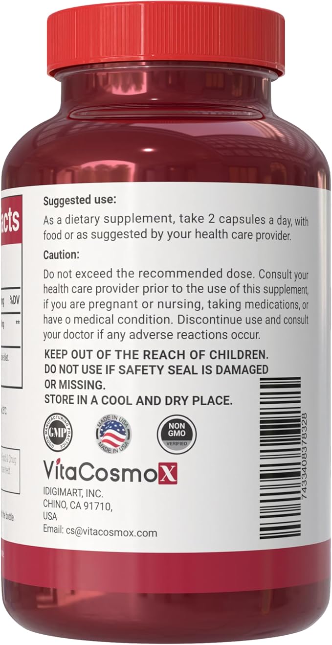 Lycopene 50mg Vegan Capsules, 180 Count, Plant-Based Antioxidant Support