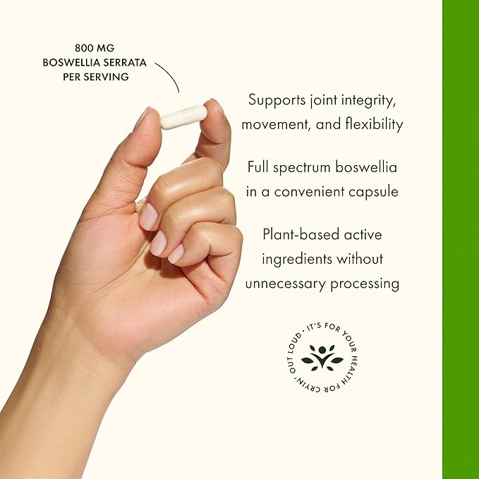 Swanson Double Strength Boswellia Serrata Ayurvedic Joint Supplement for Active Adults Seeking Flexibility and Mobility Support - 800 mg (60 Capsules, 2 Pack)