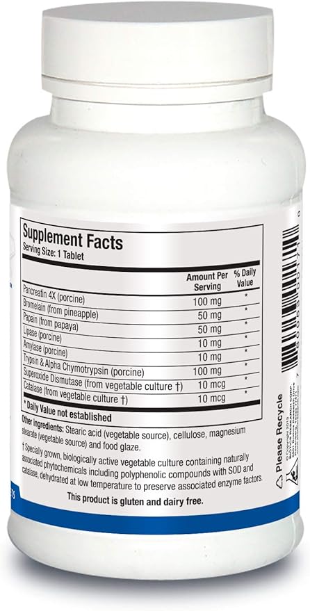Biotics Research Intenzyme Forte™ Proteolytic Pancreatic Enzymes, Pancreatin, Bromelain, Papain, Lipase, Amylase–Supplement Supports Healthy Protein Digestion–Immune & Circulatory Function 500 Tablets