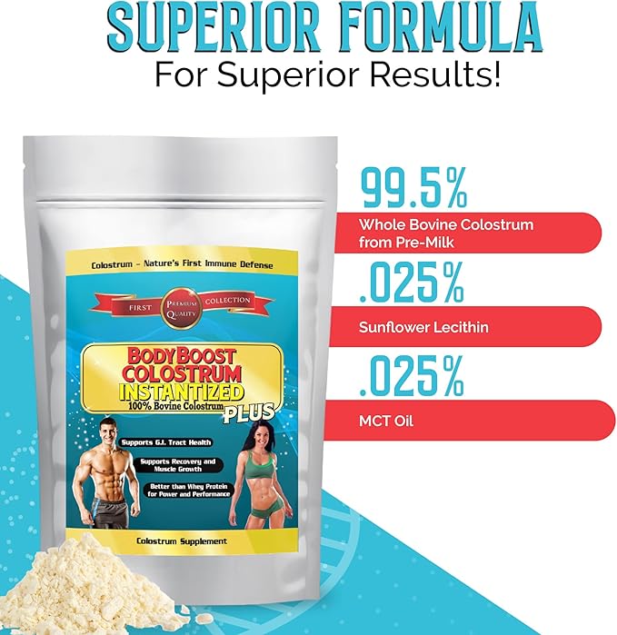 BodyBoost Colostrum Instantized, 99.5% Bovine Colostrum Powder, Immune Booster Supplement with Immunoglobulin & Lactoferrin, Super Food for Gut Health, Diverse Intake,1kg