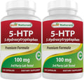 Best Naturals 2 Packs 5-HTP (5-hydroxytryptophan) 100 mg 120 Capsules