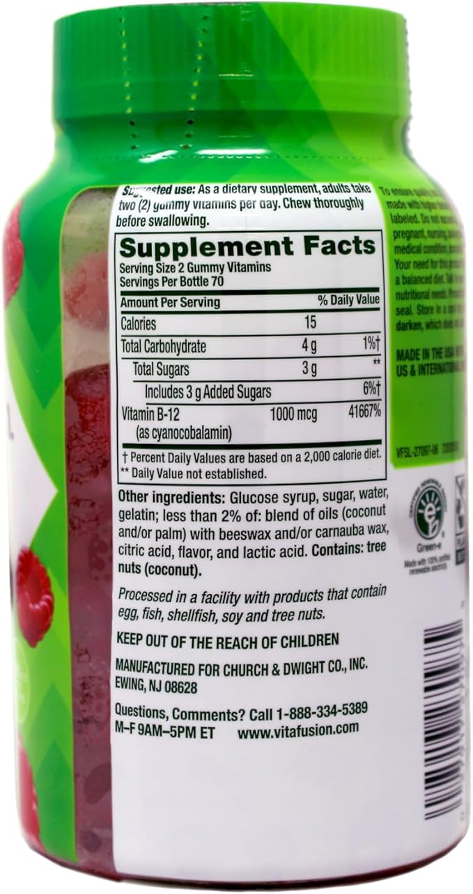 Vitafusion B-12 1000mcg 140 Count (Pack of 2)