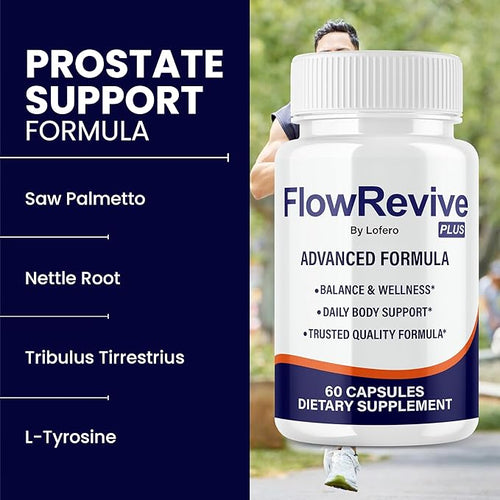 (2 Pack) Flow Revive Capsules, FlowRevive Pills Advanced Premium Prostate Supplement Health Support Formula Vitamins for Men Urinary Function, Comfort, Flow & Balance All Natural Ingredients (120 ct)