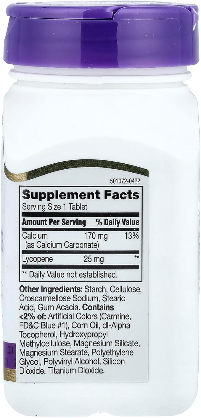 21st Century Lycopene 25 mg Tablets, 60 Count (22400)
