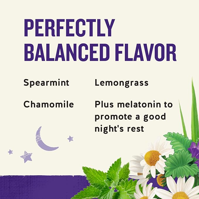 Celestial Seasonings Sleepytime Tea Plus Melatonin, Caffeine Free, Celestial Seasonings Herbal Tea, 18 Bag Box