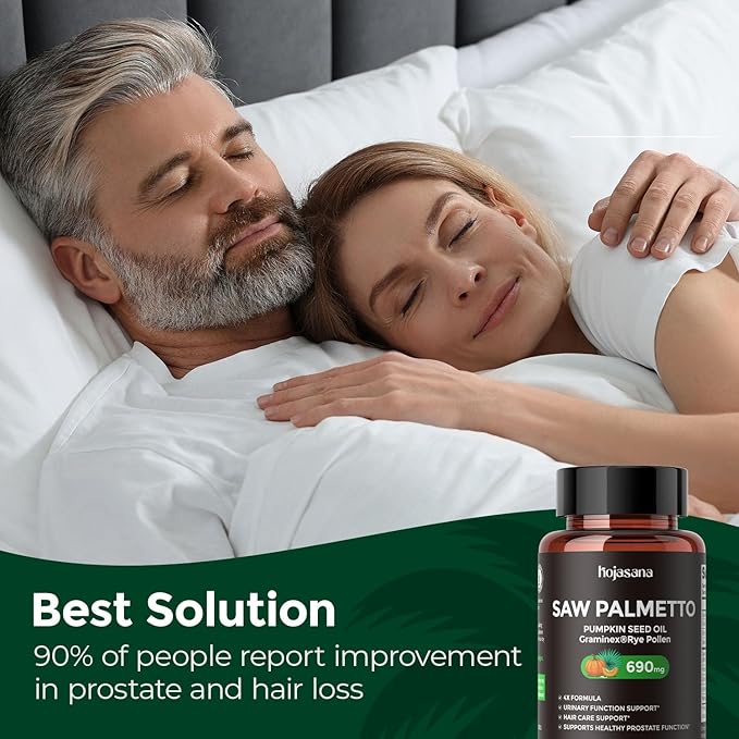 Saw Palmetto for Men Prostate Health Supplement, Pharmaceutical Grade - DHT Blocker - Graminex | Pumpkin Seed Oil | Nettle Supports Urinary Function & Hair Loss Prevention, 60 softgels