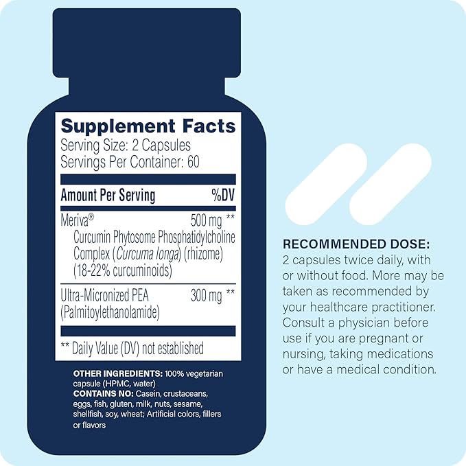 Enzyme Science Pea + Turmeric Curcumin Supplement for Physiological Support Helps Support Nervous, Immune, & Muscular Systems - 120 Capsules