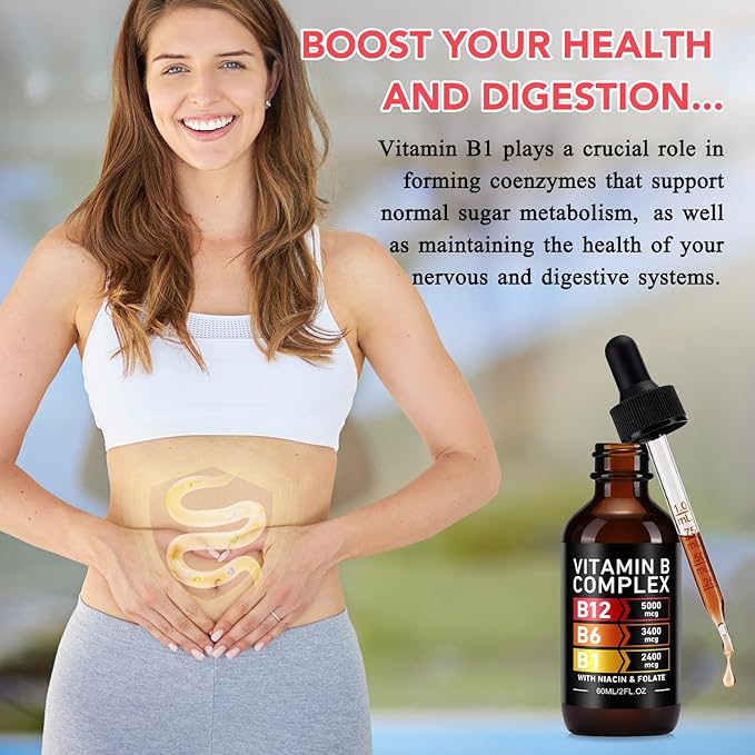 Frovetani 2PCS Organic Vitamin B Complex,B Complex Vitamins for Women, Vitamin B Complex Liquid, Vitamin B12 Methylcobalamin,Vitamin b6,B1,B9 for Metabolic Health Support, Vegan, Non-GMO, Gluten Free