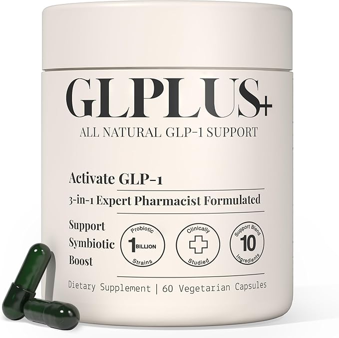 GLP-1 Supplement for Weight Loss & Appetite Control | 10-in-1 Berberine, Probiotic & Prebiotic | Gut Health & Metabolism Support for Women & Men, (60 Capsules)