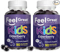 Feel Great Vitamin Co. Elderberry Gummies for Kids | Immune Support | Natural Antioxidant Immune Booster | with Vitamin C and Zinc | Gluten Free & Vegetarian | 90 ct 2 Pack