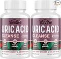 Uric Acid Cleanse & Detox with Tart Cherry, Celery Seed Uric Acid Supplement – Uric Acid Levels, Joint, Kidney and Sleep – 90 Veggie Capsules（2 Bottle）