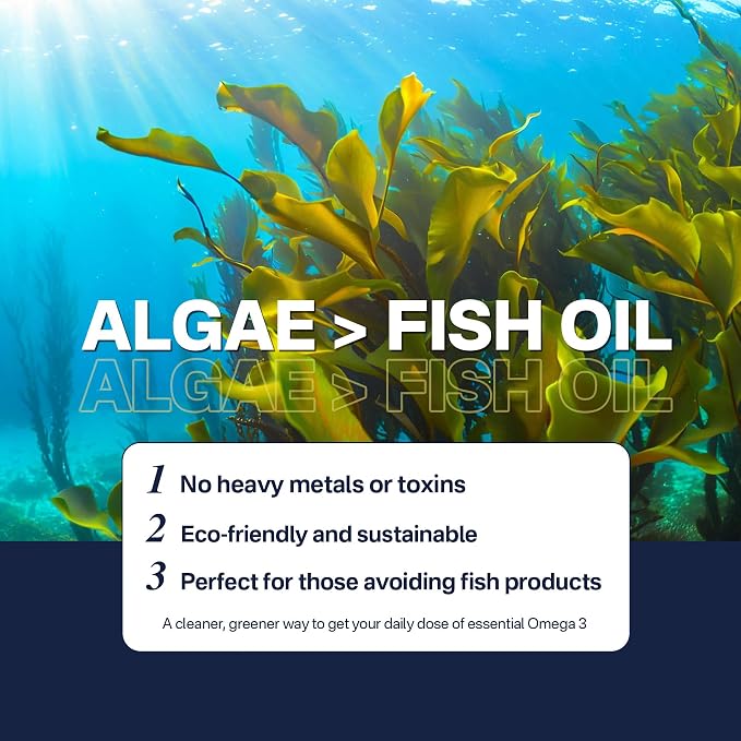 Vegan Omega 3 Supplement, 240cts Omega3 Fatty Acids Softgels, Fish Oil Alternative, Plant-Based DHA EPA, Algae Oil Omega-3 Supplement, No Fish Taste,Non GMO
